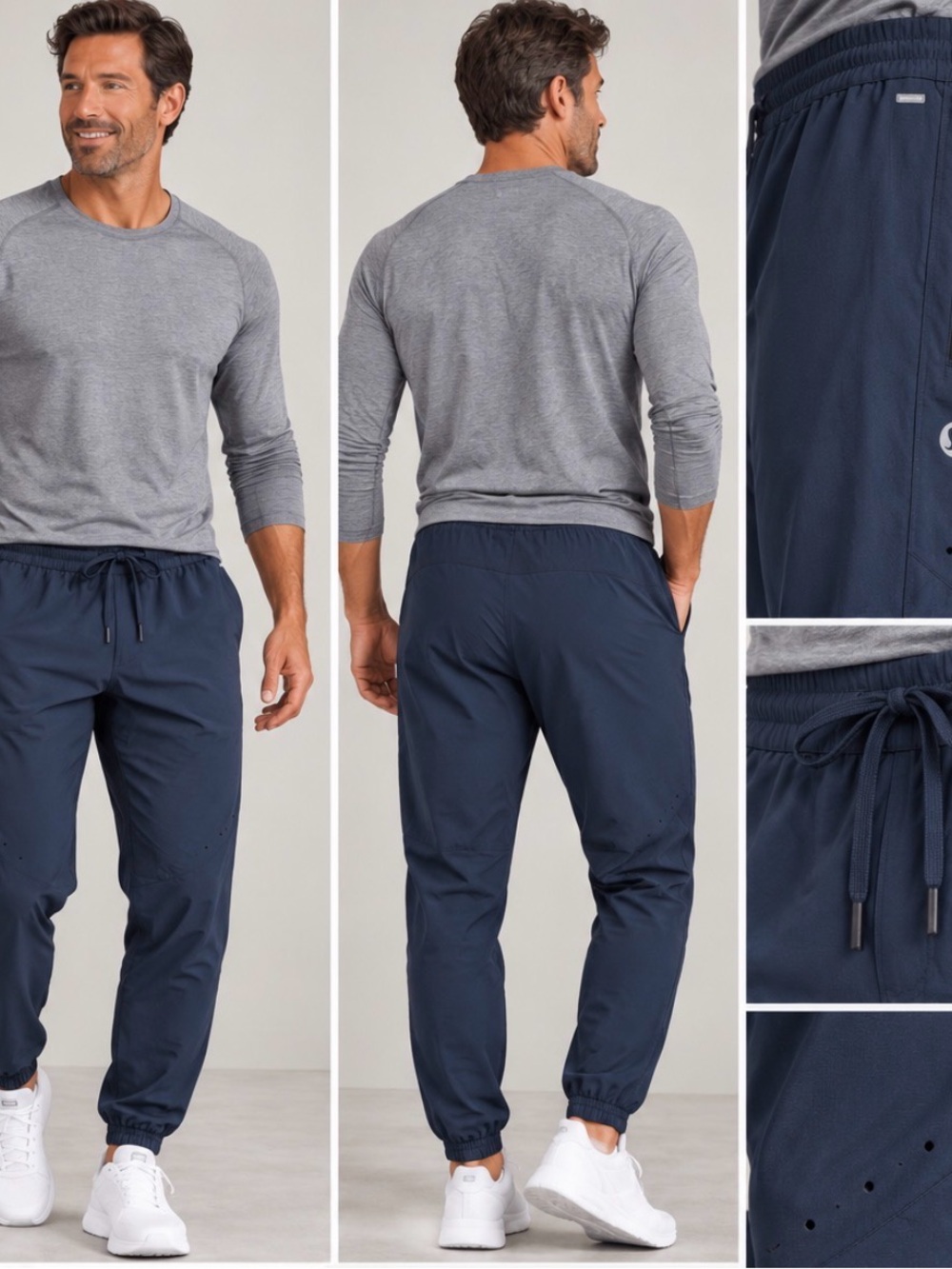 Lululemon Men’s Navy Performance Jogger Pants Size L Tapered Athletic Drawstring